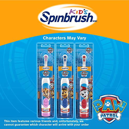 Paw Patrol Arm & Hammer Kids Spinbrush, Soft, Electric Battery Toothbrush