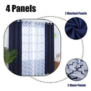 Mix and Match Curtains - 2 Pieces Moroccan Print Sheer Curtains and 2 Pieces Blackout