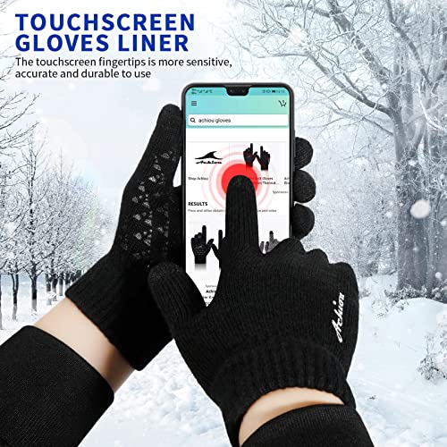 Winter Gloves for Men Women, Touch Screen Texting Warm Gloves with Thermal