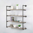 Industrial Pipe Shelving Wall Mounted Bookshelf  Kitchen Bar Shelving(4 Tier,42in)