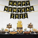 Shiny, Gold Happy New Year Banner - Large 10 Feet, No DIY | NYE Decorations