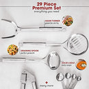 Stainless Steel Kitchen Utensil Set - 29 Cooking Utensils - Nonstick Kitchen Utensils
