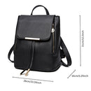 Fashion Shoulder Bag Rucksack PU Leather Women Girls Ladies Backpack Travel bag (Black)