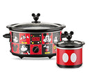 Mickey Mouse Oval Slow Cooker with 20-Ounce Dipper, 5-Quart, Red/Black