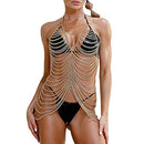 Gold Body Chains For Women Sexy - Fashion Boho Backless Full Body Chain Belly Chain Jewelry Set For Costume Party (Gold-4)