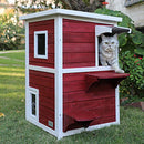 Petsfit Outdoor Cat House, 2 Story Outside Cat Shelter Condo Enclosure