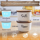 Salt and Pepper Bowls, 10 oz Salt Cellar with Lid, Stacked Ceramic Container, Salt Box