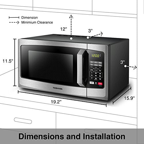 Toshiba EM925A5A-SS Microwave Oven with Sound On/Off ECO Mode & LED Light
