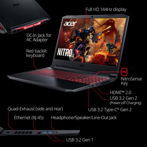 Acer Nitro 5 AN515-57-79TD Gaming Laptop | Intel Core i7-11800H | NVIDIA GeForce RTX