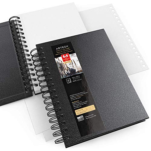 Watercolor Sketchbook, Pack of 3, 5.5 x 8.5 Inches, 32 Sheets — 64 Pages Each