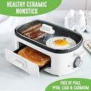 Breakfast Maker, Healthy Ceramic Nonstick Dual Griddles for Eggs Meat and Pancakes