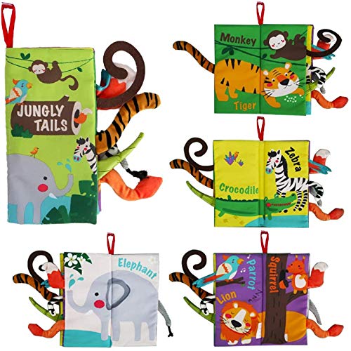 Baby Books Toys, Touch and Feel Crinkle Cloth Books for Babies, Infants & Toddler
