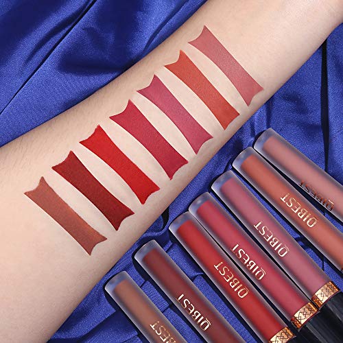 7Pcs Matte Liquid Lipstick + 1Pcs Lip Plumper Makeup Set Kit, Long Lasting Waterproof