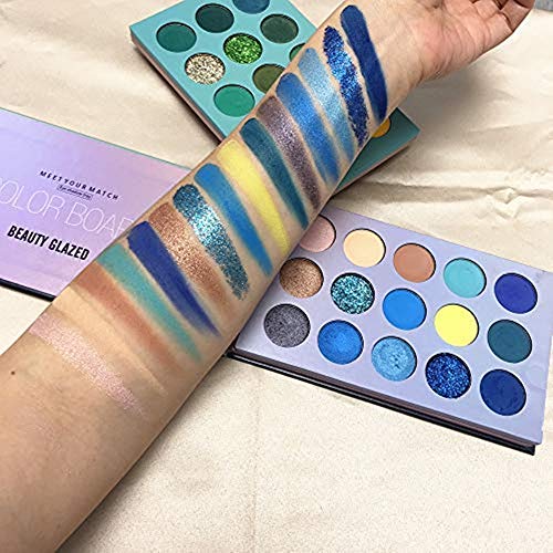 60 Color Eyeshadow Palette, 4 in 1 Board High Pigmented Glitter Matte Eye Shadow