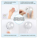 Suction Cup Hooks, Small Clear Heavy Duty Vacuum Suction Hooks with Wipes Removable S