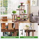 Wood Plant Stand High Low Shelves Flower Rack Display for Indoor Outdoor Garden