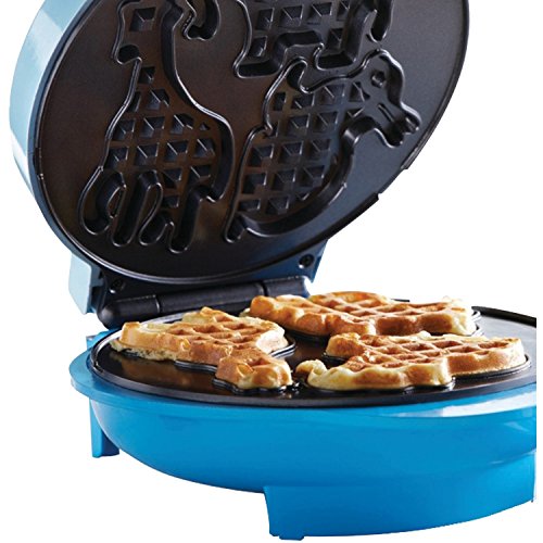 Brentwood Animal Shape Waffle Maker Machine, Non-Stick, Blue