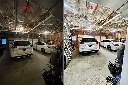 2 Pack LED Garage Light, 150W Ultra Bright LED Shop Light with 5 Adjustable Panels