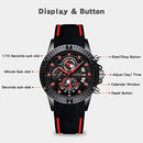 Men’s Stylish Wrist Watch, Genuine Silicone Strap Sport Watch