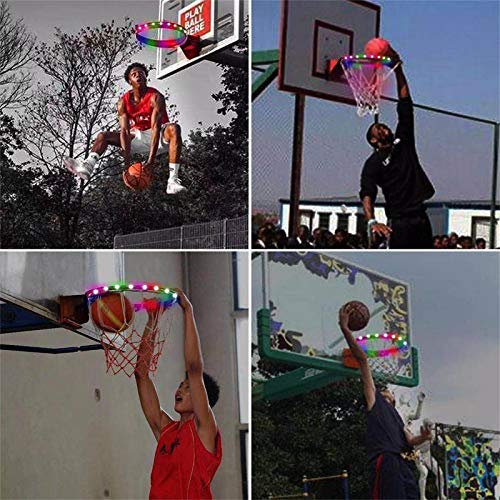 Led Lights Basketball Hoop,Remote Control Basketball Rim LED Light