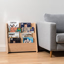 Wide 4 Pocket Magazine Rack, Light Brown