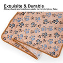 1 Pack 3 Dog Blankets for Small Dogs, Soft Fluffy Paw Print Pattern Fleece Pet Blanket