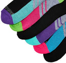 Girls' Big Cushion Low Cut with Arch Support 6 Pack Sock, black Assorted