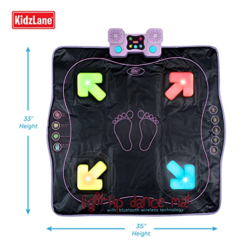 Kidzlane Dance Mat | Light Up Dance Pad with Wireless Bluetooth/AUX or Built in Music