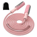 Jump Rope Cotton Adjustable Skipping Weighted jumprope (Pink)