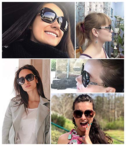Polarized Women Square Sunglasses Sparkling Composite Shiny Frame