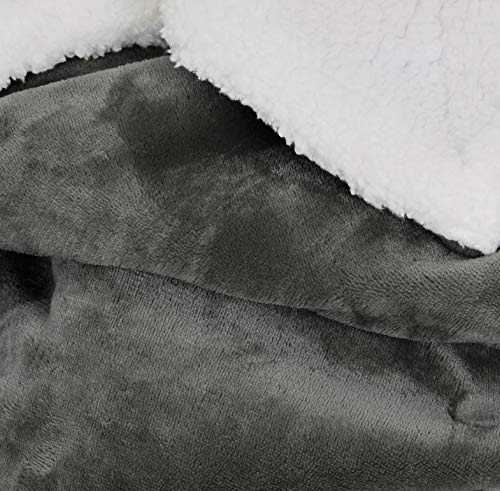 Amazon Basics Ultra-Soft Micromink Sherpa Blanket - King, Charcoal