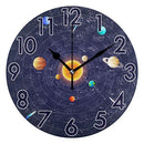 Chic Houses Space Science Clock Solar System Planet Bathroom Kitchen Wall Clock