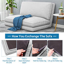 Convertible Futon Sofa Chair 4 in 1 Multi-Function Modern Mini Single Floor Sleeper Bed