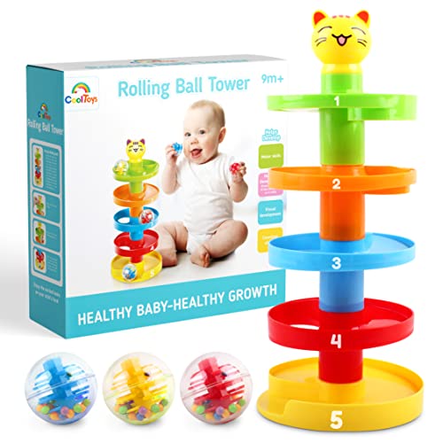 5 Layer Ball Drop and Roll Swirling Tower for Baby and Toddler Educational Toys