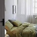 Matcha Green Nature Solid Color Bedding Set Waffle Weave Green Duvet Cover