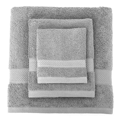 Bath Towels 600 GSM Grey 100% Cotton - Premium Highly Absorbent, Super Soft, and Plush - Towels