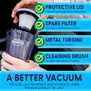 Car Vacuum Cleaner - Portable, High Power, Handheld Vacuums w/ 3 Attachments