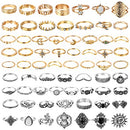 67Pcs Vintage Knuckle Rings Set Stackable Finger Rings Midi Rings for Women