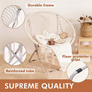 Saucer Chair with Folding Metal Frame, 100% Cotton Handmade Round Cozy Chairs