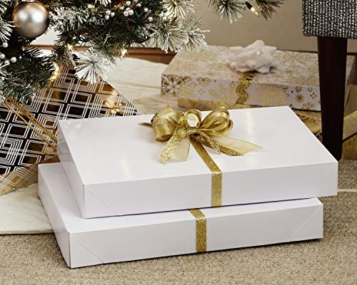 Hallmark Large Gift Boxes with Lids (12 X-Large Shirt Boxes for Sweaters or Robes)