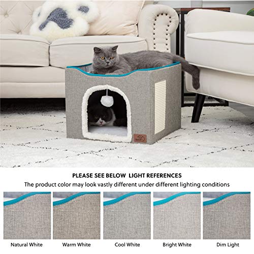 Cat Bed for Indoor Cats -Large Cat Cave for Pet Cat House