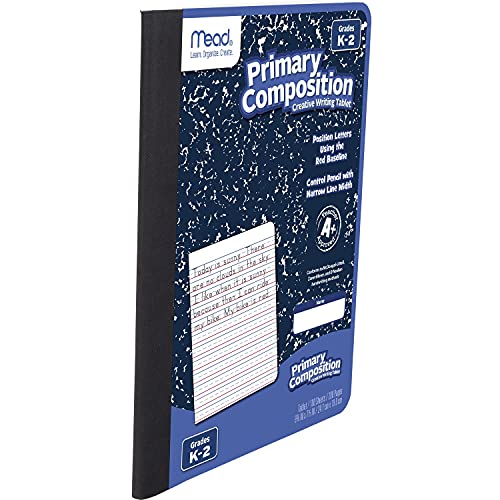 Primary Composition Notebook, Wide Ruled Comp Book, Lined Paper, Grades K-2 Writing Workbook