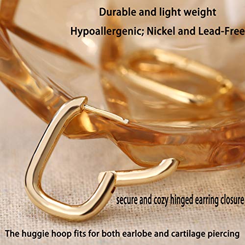 6 Pairs Gold Chunky Hoop Earrings Set for Women Hypoallergenic Thick Open Twisted Huggie Hoop Jewelry for Birthday Gifts