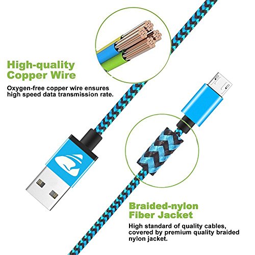 Micro USB Cable Aioneus Fast Android Charging Cord 6FT 3Pack Charging Cable