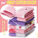 Girls Kids Unicorn Soft Cotton Socks 6 Pairs (Unicorn,5-8 Y)