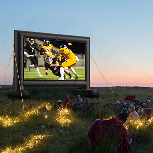 Outdoor Inflatable Projector Screen 14 Feet Blow up Movie Screen with Fast Low-Noise Air Blower