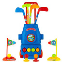 Toyvelt Kids Golf Club Set Golf Cart With Wheels, 4 Colorful Golf Sticks
