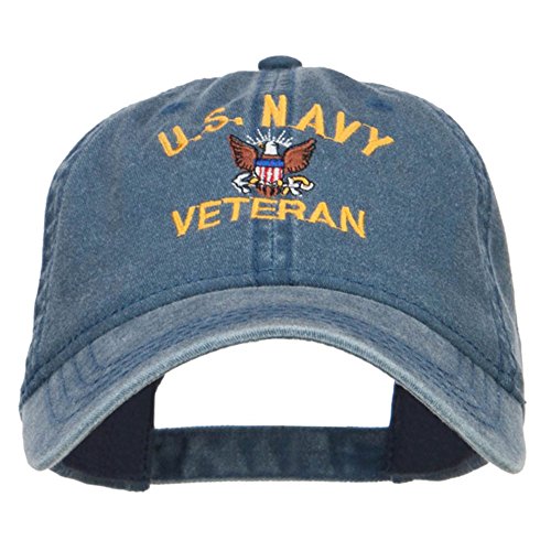 US Navy Veteran Military Embroidered Washed Cap - Navy OSFM