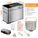 KBS 17-in-1 Premium Bread Machine, 2LB Stainless Steel Bread Dough Maker
