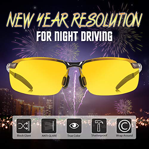 Night Driving Glasses / Polarized Sports Night Vision Glasses - Anti-glare | UV 400